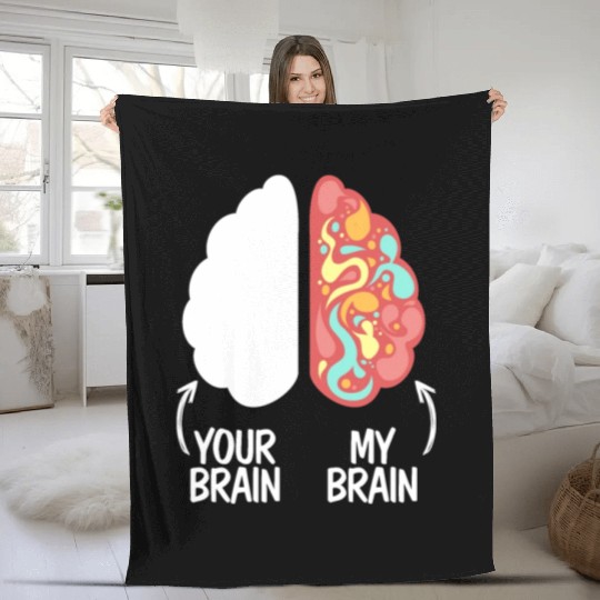 Your Brain My Brain Embrace Neurodiversity ADHD Fleece Blankets