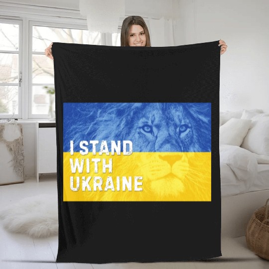 Ukraine Independence Day. I Stand with Ukraine Fleece Blankets