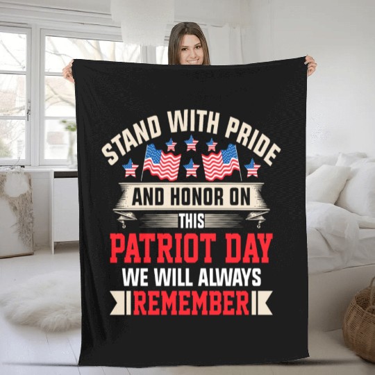 Patriot Day We Will Always Remember Fleece Blankets