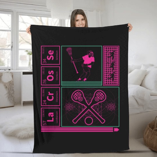 Lacrosse Periodic Table Element Fleece Blankets, Lacrosse