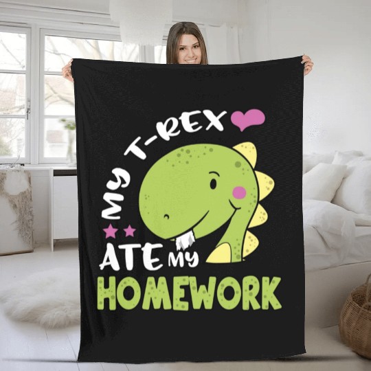 Tyrannosaurus Back to School TRex for Kids TRex At Fleece Blankets