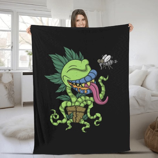 Venus Fly Trap Botanical Monster Plant Carnivorous Fleece Blankets