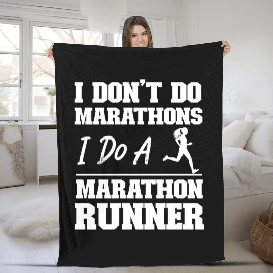 Running Runner Half Marathon I Fleece Blankets
