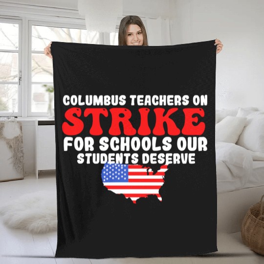 columbus ohio school teachers strike oh teacher Fleece Blankets
