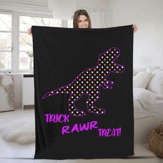 Trick RAWR Treat! - Halloween Tyrannosaurus Rex Fleece Blankets