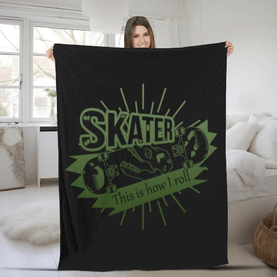 Skater - This is how I roll Fleece Blankets