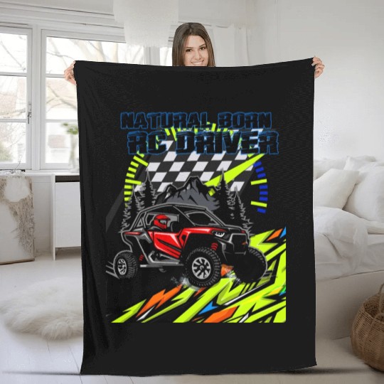 Natural Born RC car Driver Racer Remote Controlled Fleece Blankets