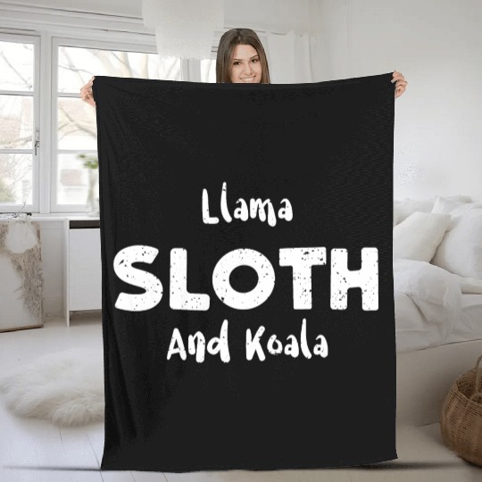 Llama Sloth And Koala - Sloth Fleece Blankets
