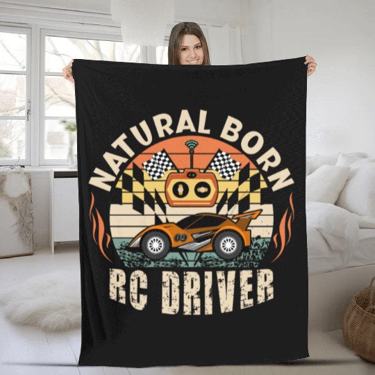 Natural Born RC car Driver Racer Remote Controlled Fleece Blankets