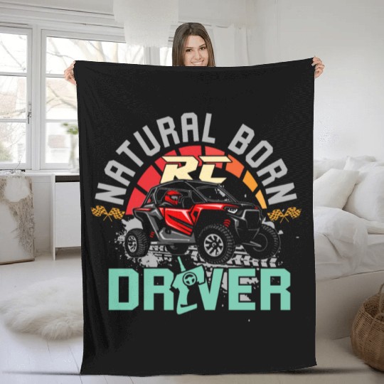Natural Born RC car Driver Racer Remote Controlled Fleece Blankets