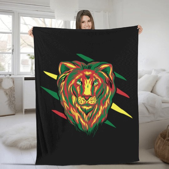 African American History Lion Fleece Blankets