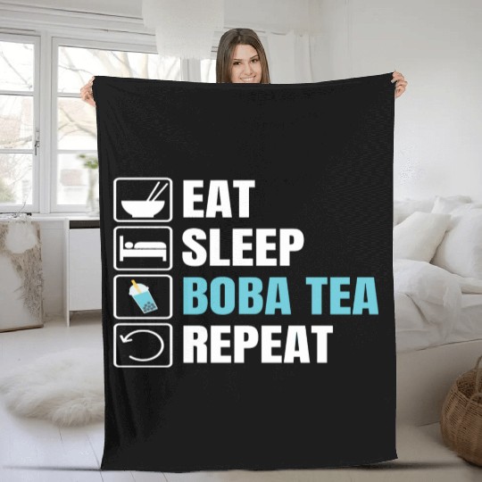 Bubble Tea Inspired Design For A Boba Tea Lover Fleece Blankets