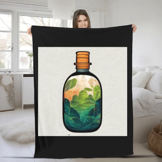 Garden in a bottle Fleece Blankets
