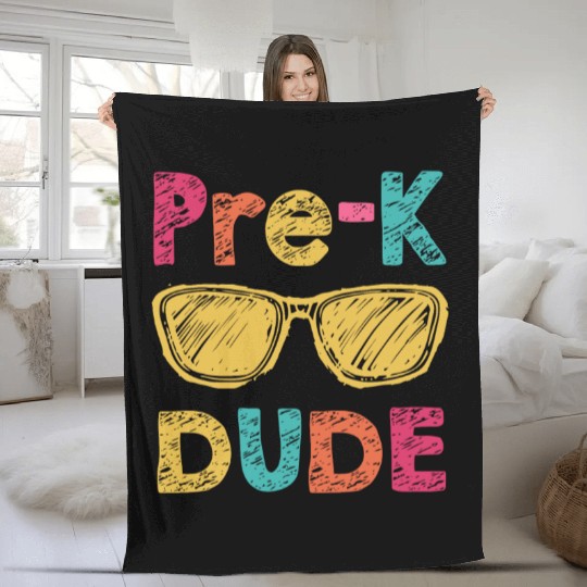 Pre-K Dude Back to School Fleece Blankets First Day