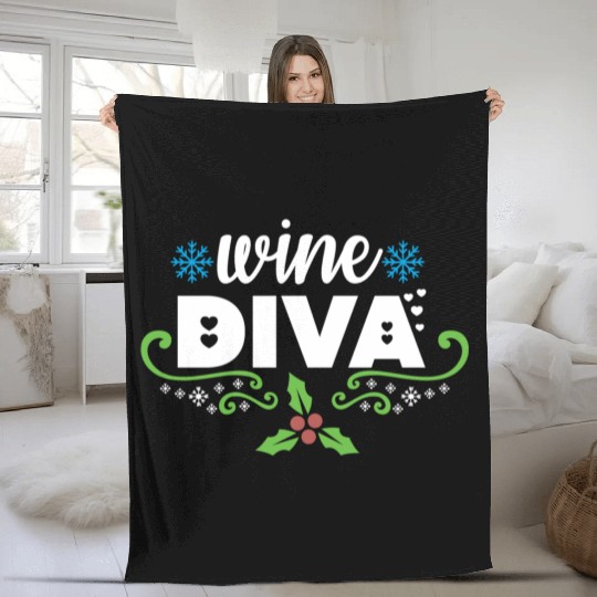 wine Diva Fleece Blankets