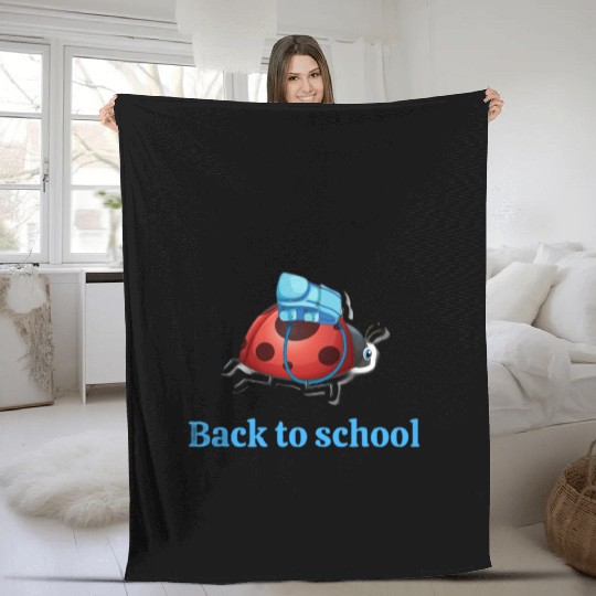 Ladybug back to school Fleece Blankets