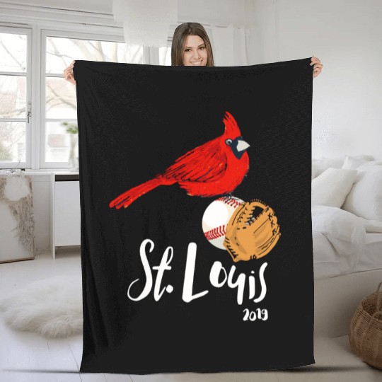 Saint Louis Red Cardinal 2019 Bird Player Fleece Blankets