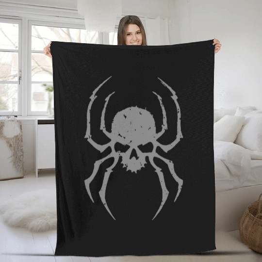 Spider Skull Fleece Blankets