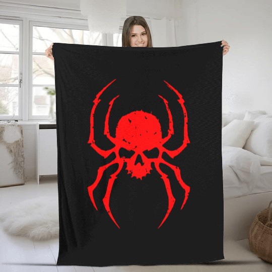 Spider Skull Fleece Blankets