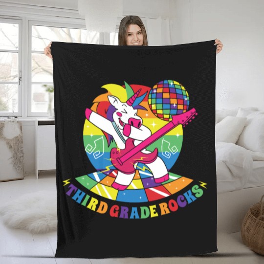 Back To School Third Grader Awesome Lifestyle Gift Fleece Blankets