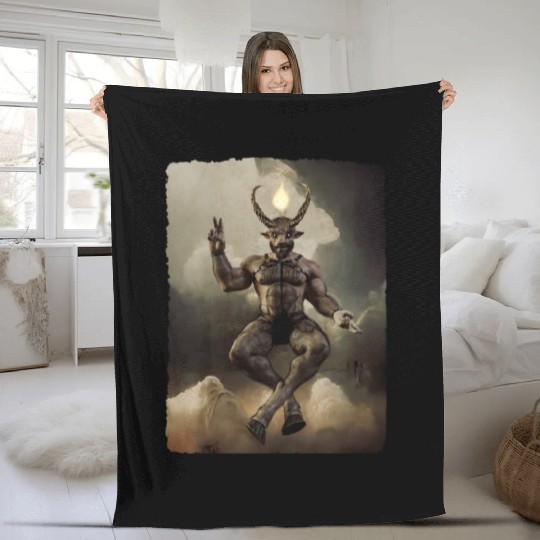 Daddy Baphomet dark PG Fleece Blankets