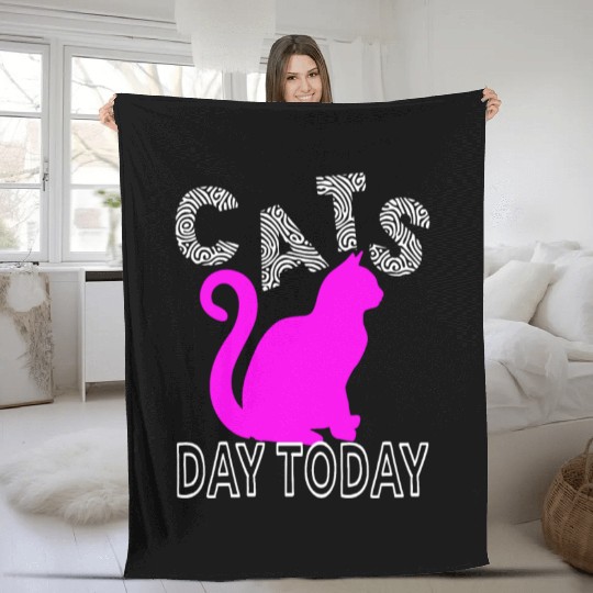 cats day today for cat lovers Fleece Blankets