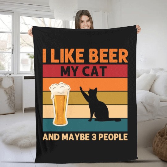 Funny Cat Lover Gift Fleece Blankets