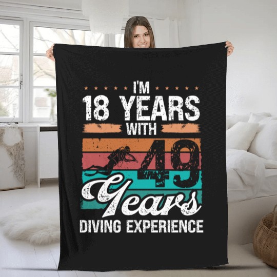 67 Birthday Idea Scuba Diving 67 Year Old Diver Fleece Blankets