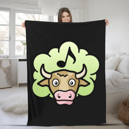 Cow Methane Cartoon Fleece Blankets
