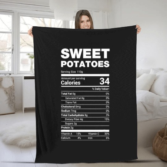 Sweet Potato Nutrition Funny Lazy Matching Fleece Blankets