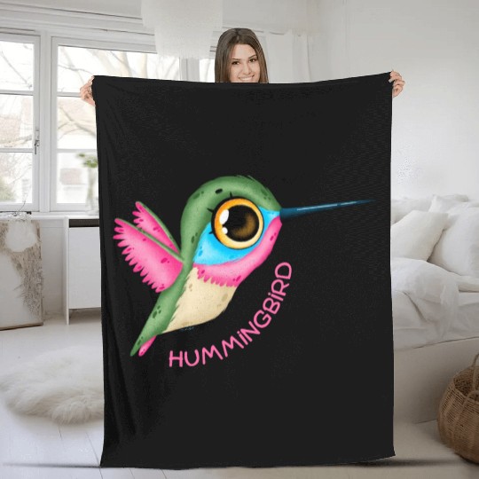 Pink Hummingbird Fleece Blankets