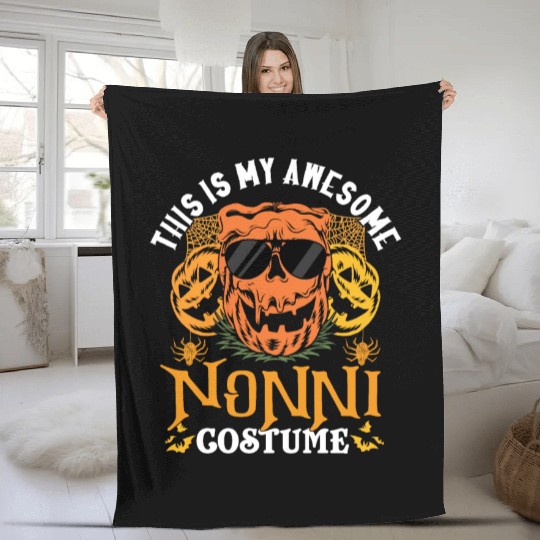 This Is My Awesome Nonni Costume Grandma Halloween Fleece Blankets