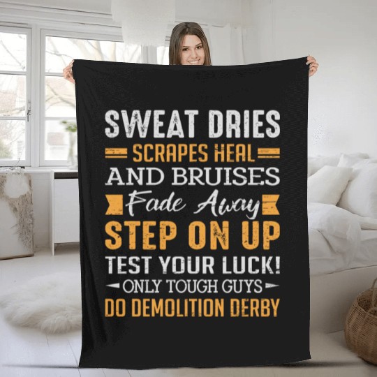 Demolition Derby Driver Demolition Derby Fleece Blankets