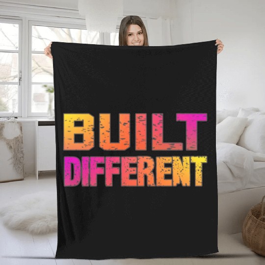 Built Different On Another Level Funny Gaming Fleece Blankets