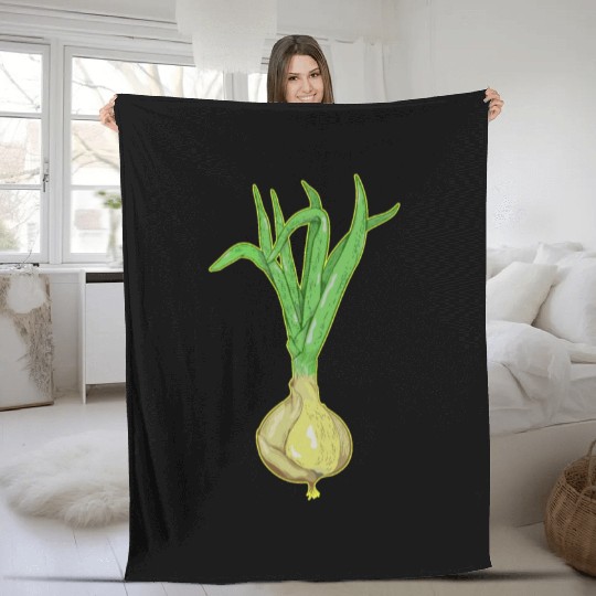 Onion plant Fleece Blankets
