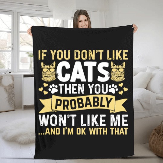 Cat Owner Cute Cat Lover Baby Cats I Cat Owner Fleece Blankets