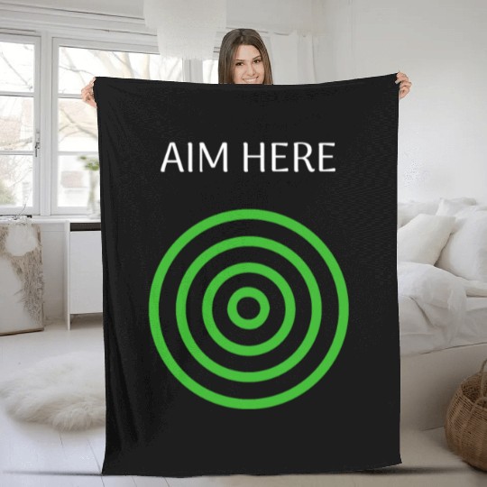 Aim Here Target Archery Bullseye Fleece Blankets