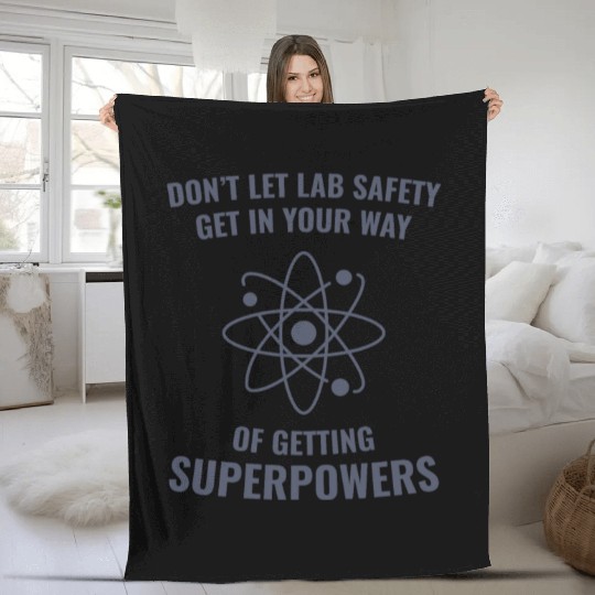 Funny Scientist Chemistry Lab Safety Superpowers Fleece Blankets
