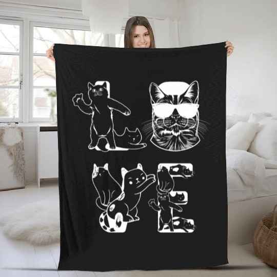 Cat LOVE Cats I Cute Cat Lover I Cat Owner LOVE Ca Fleece Blankets
