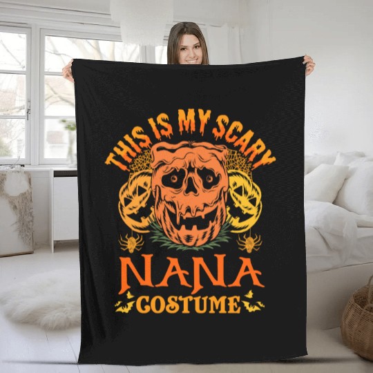 This Is My Scary Nana Costume Grandma Halloween Fleece Blankets