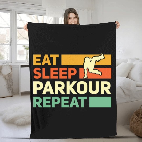 Parkour, Freerunning, Street Workout Acrobatic Fleece Blankets