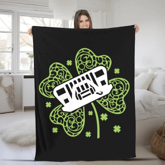 Shamrock Jeep Fleece Blankets