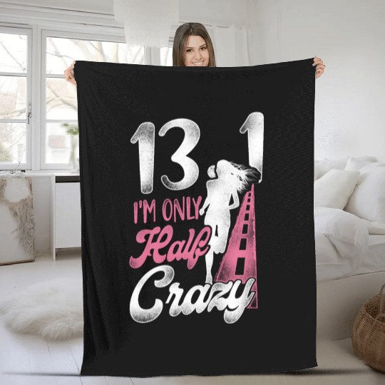 Running Runner Half Marathon Half Fleece Blankets