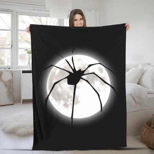 Spiders MOON Pumpkin Trick or Treat Halloween Fleece Blankets