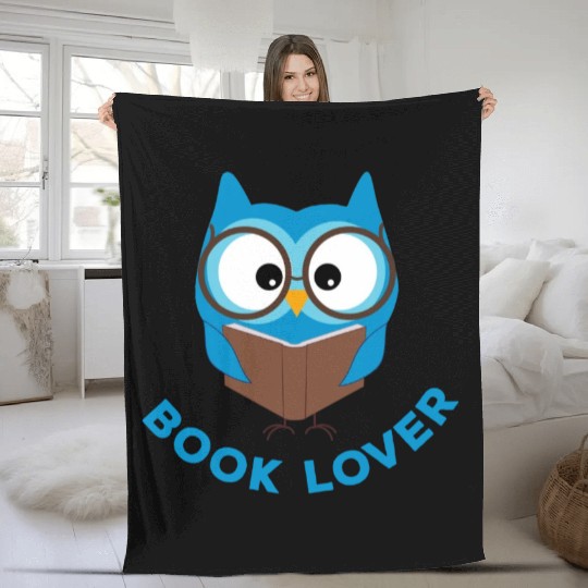 BOOK LOVER - owl Fleece Blankets