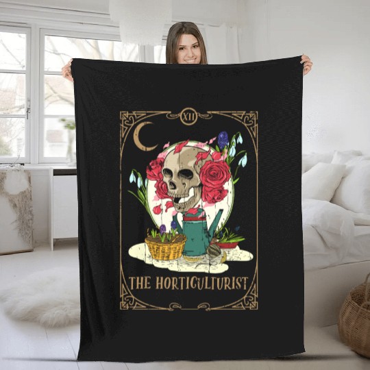 Horticulture Plants Tarot Card Occult Club Gothic Fleece Blankets