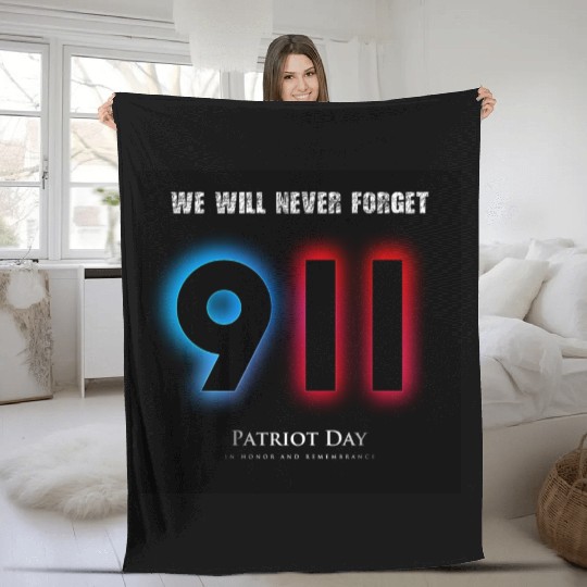 We will never forget Patriot Day 9-11/ twin towers Fleece Blankets