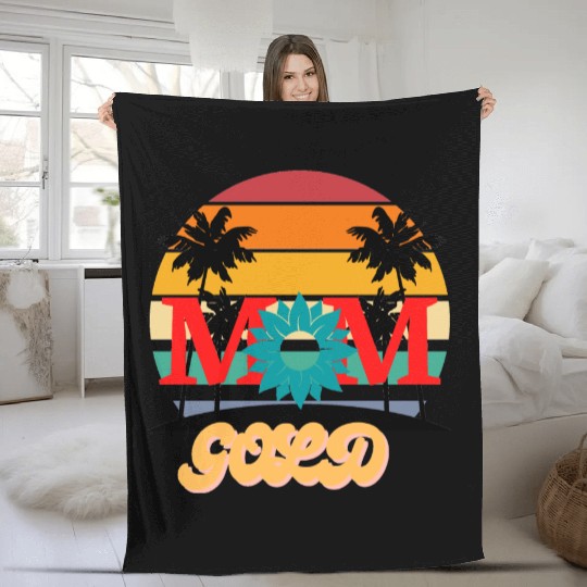Vintage gold mom Fleece Blankets