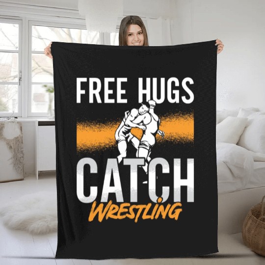 Catch Wrestling Free Hugs Wrestler Fight Grappling Fleece Blankets