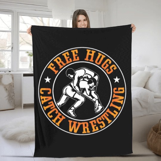 Catch Wrestling Free Hugs Fight Grappling Wrestler Fleece Blankets